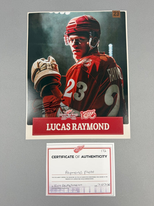 Detroit Red Wings Lucase Raymond Autographed Photo