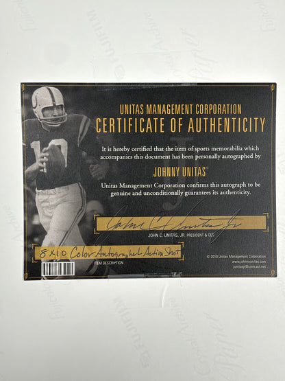 Johnny Unitas Baltimore Colts Signed Jersey & Photograph
