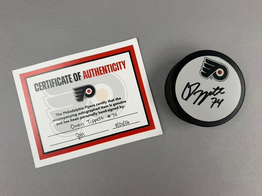 Philadelphia Flyers Owen Tippett Autographed Puck