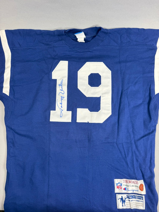Johnny Unitas Baltimore Colts Signed Jersey & Photograph