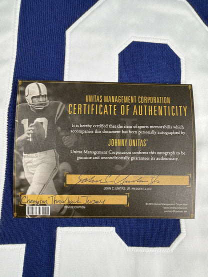Johnny Unitas Baltimore Colts Signed Jersey & Photograph
