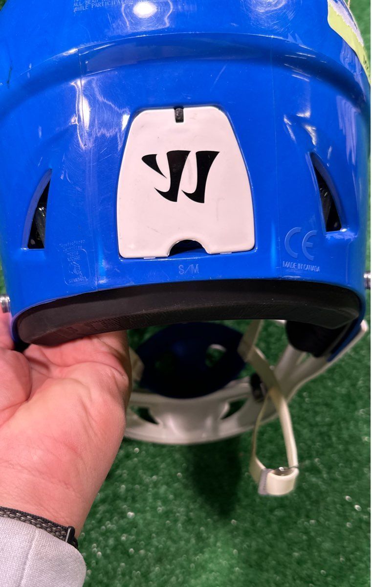 Warrior Junior Blue, white Lacrosse Helmet