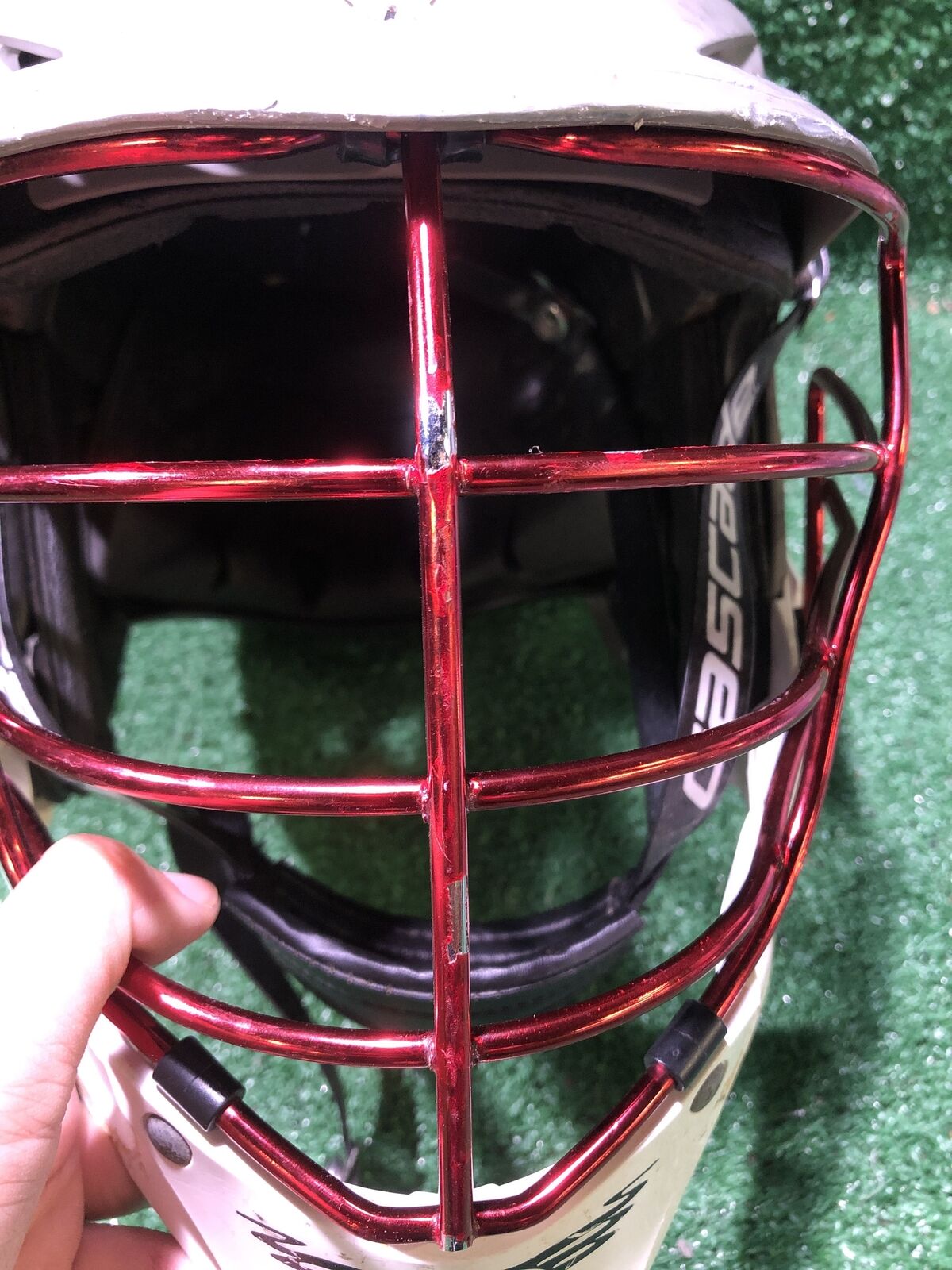 Cascade R Lacrosse Helmet w/Red Chrome Cage