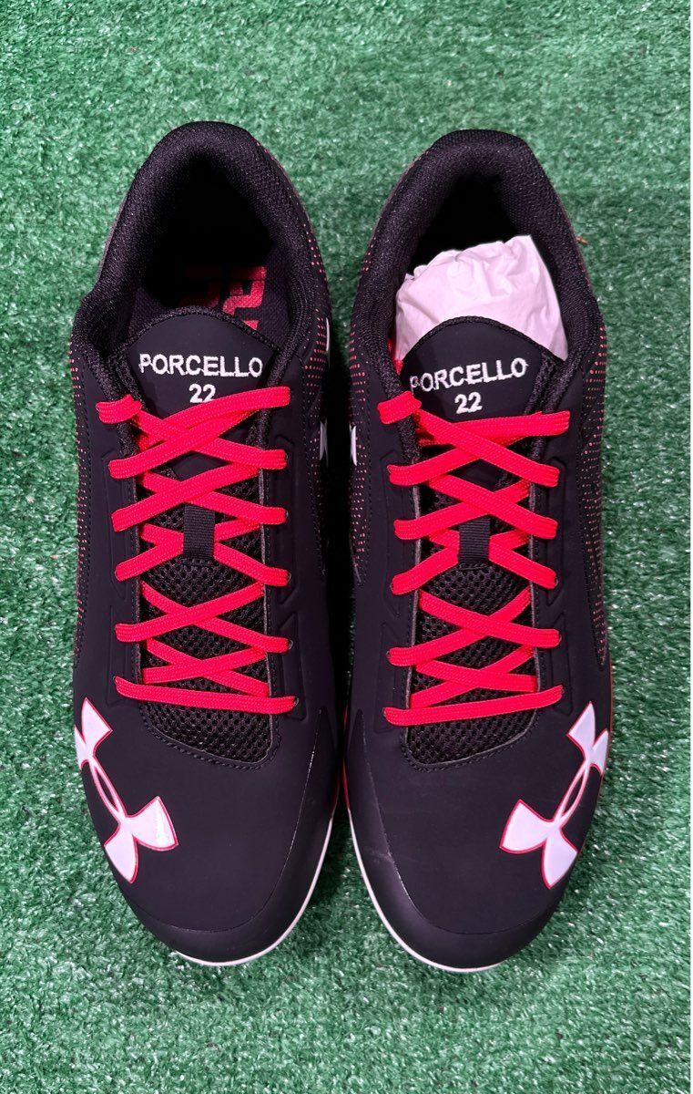 Team Issued #22 Porcello Under Armour Yard Low ST 12.5 Size Baseball Cleats