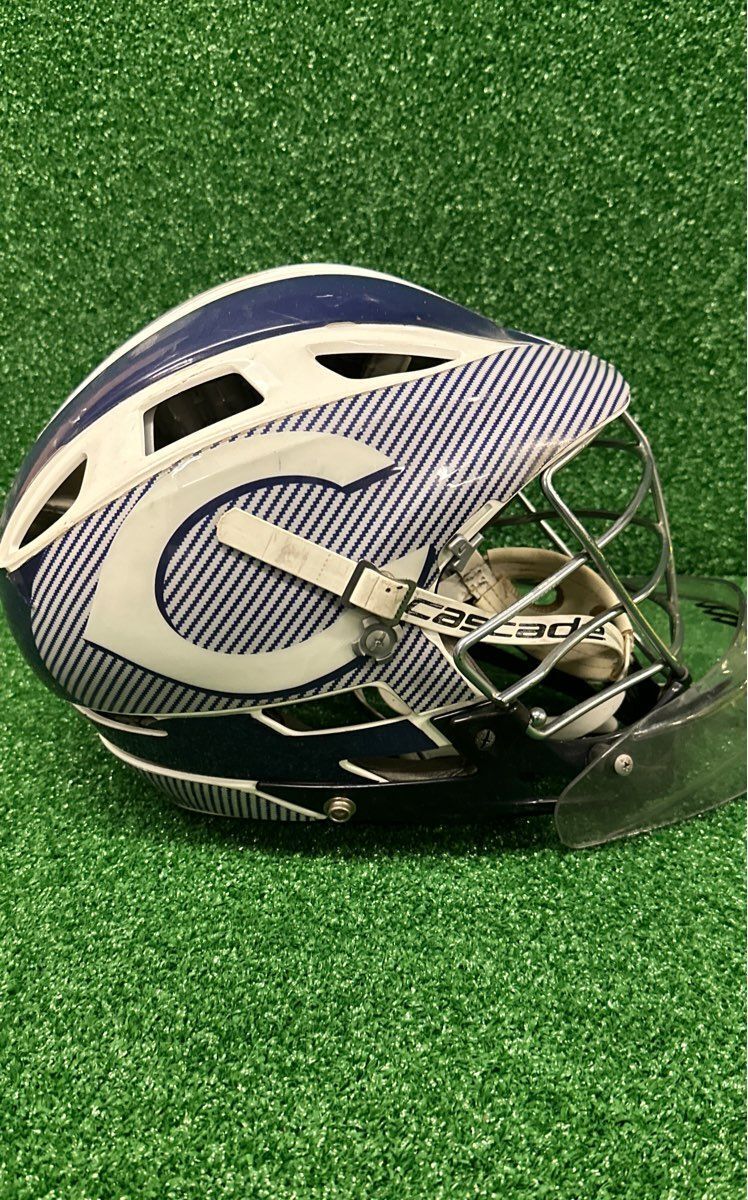 Cascade Pro7C Senior White, blue Lacrosse Helmet