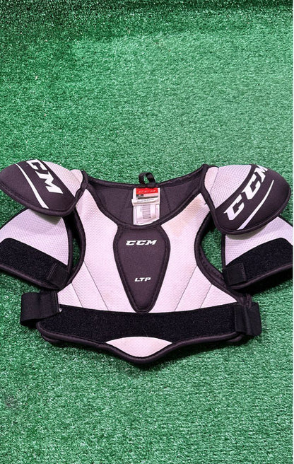 Ccm White, black Hockey Shoulder Pads Youth Medium (M)