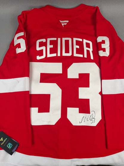 Detroit Red Wings Moritz Seider Autographed Jersey