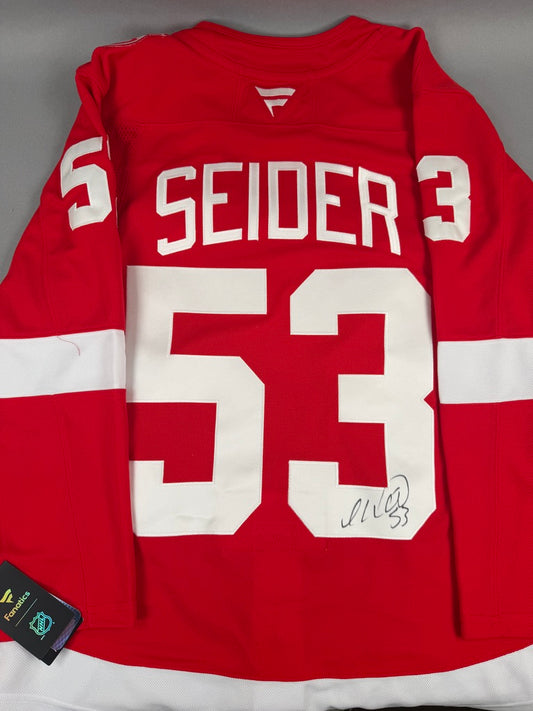 Detroit Red Wings Moritz Seider Autographed Jersey