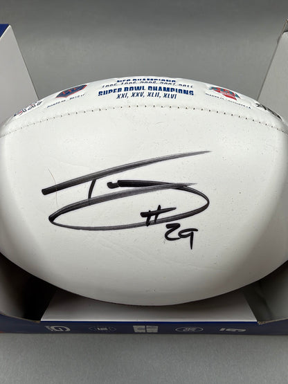 Tyrone Tracy New York Giants Autographed Football