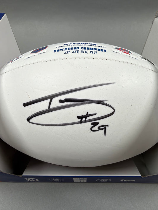 Tyrone Tracy New York Giants Autographed Football