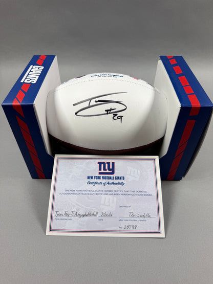 Tyrone Tracy New York Giants Autographed Football