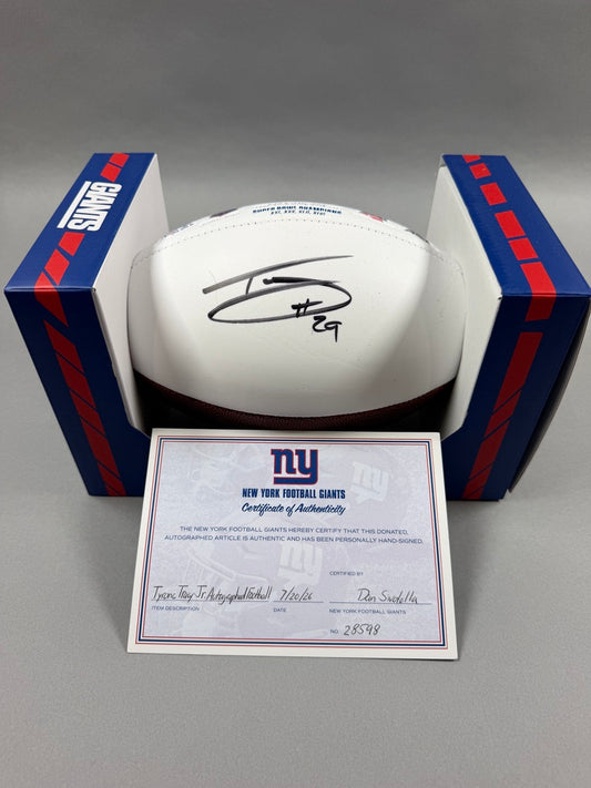 Tyrone Tracy New York Giants Autographed Football