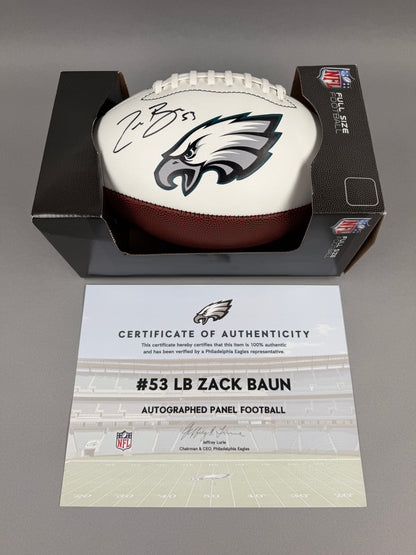 Philadelphia Eagles Zach Baun Autographed Football