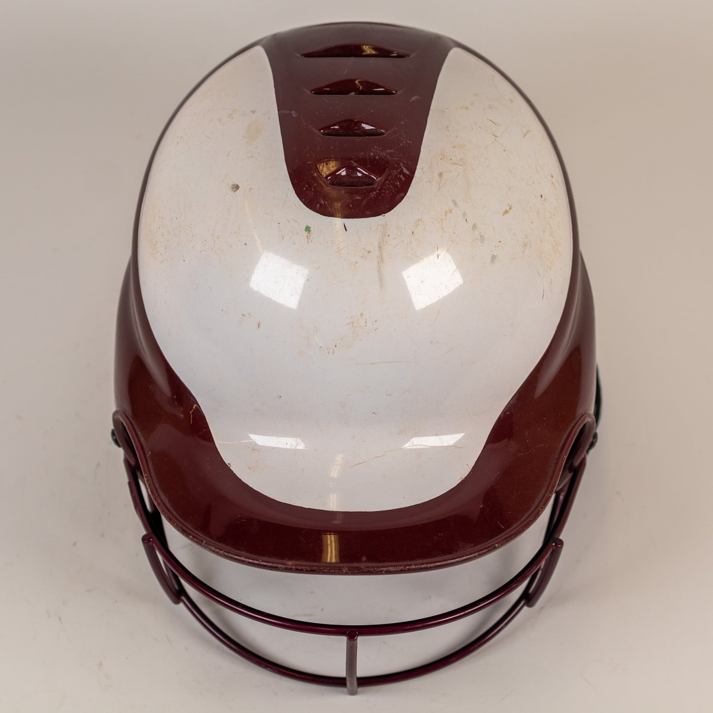 Rip-It S/M 6" to 6 7/8" Maroon/White Softball Batting Helmet