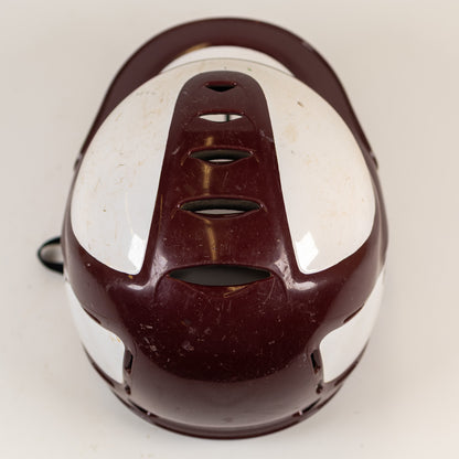 Rip-It S/M 6" to 6 7/8" Maroon/White Softball Batting Helmet