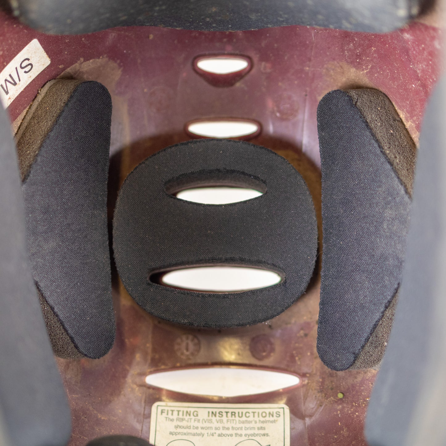 Rip-It S/M 6" to 6 7/8" Maroon/White Softball Batting Helmet