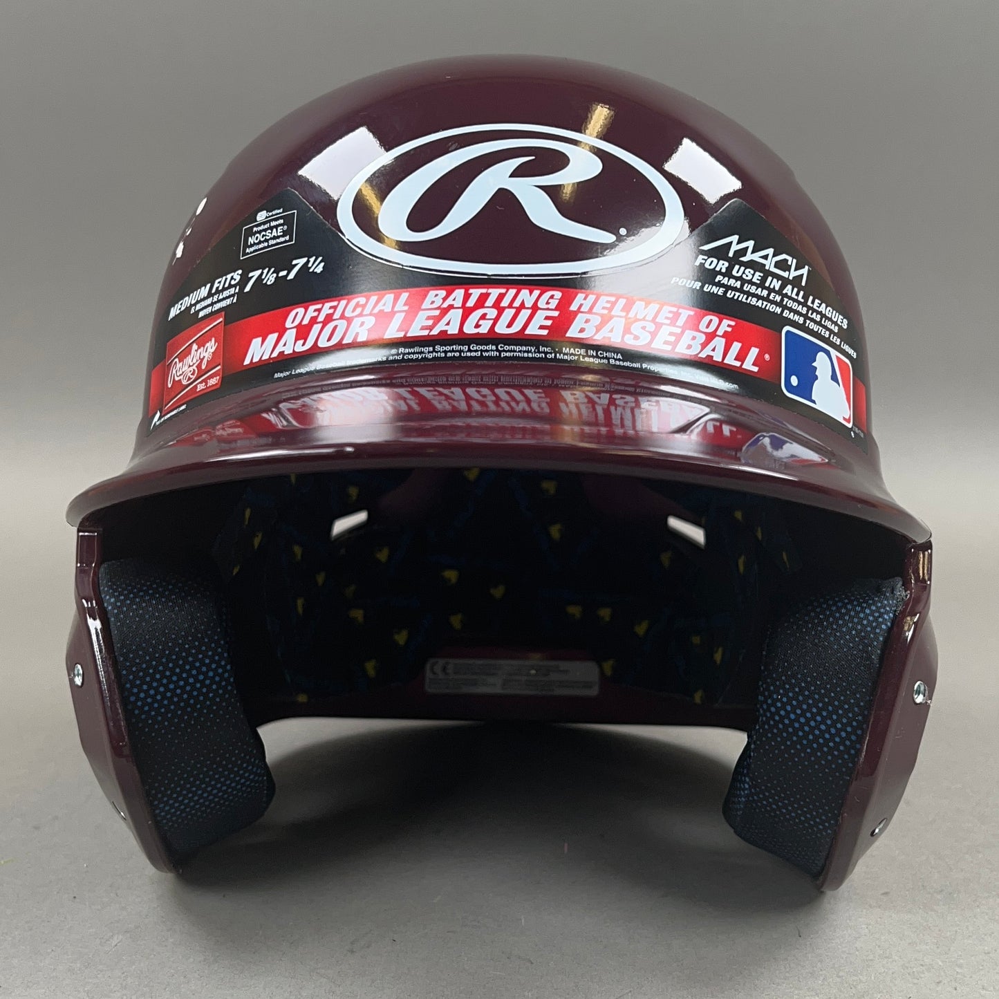 Rawlings Mach-89-RevA 7 1/8" to 7 1/4" Junior Baseball Batting Helmet
