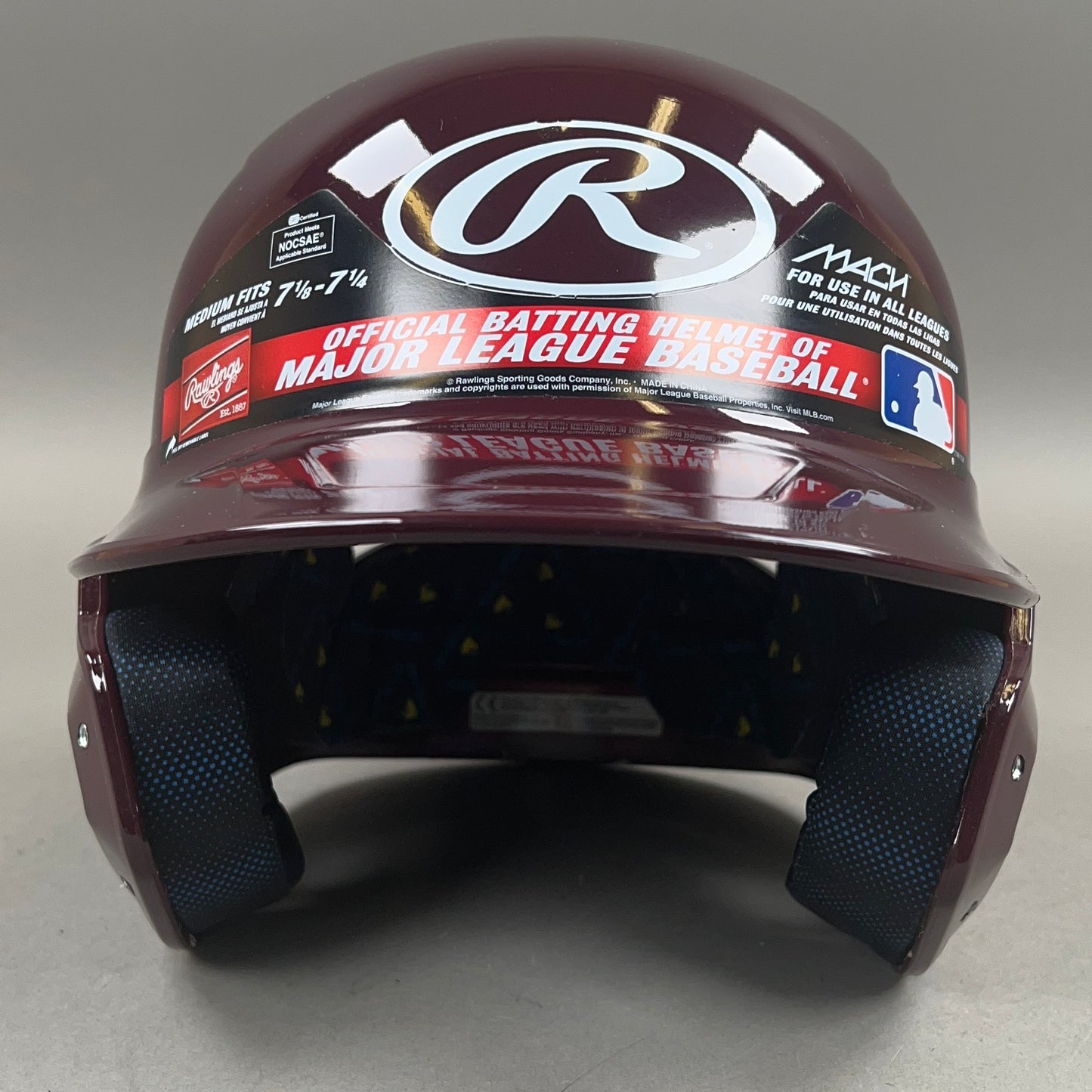 Rawlings MACH-89-RevA 7 1/8" to 7 1/4" Junior Baseball Batting Helmet