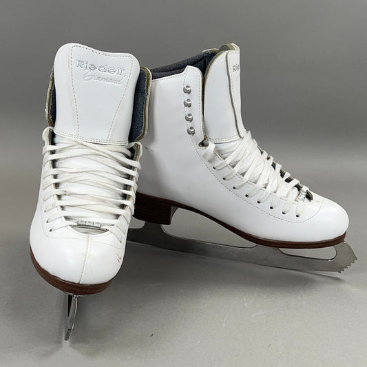 Riedell Diamond 133 White Med Size 5 Ice Skates