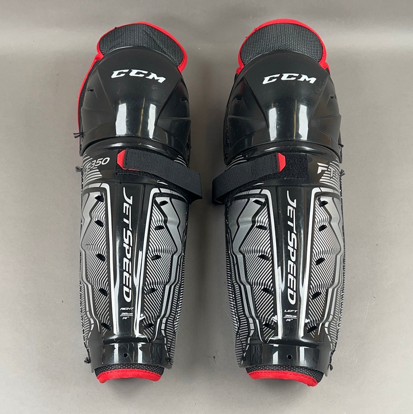 CCM Jetspeed FT350 Intermediate 14" Hockey Shin Guards