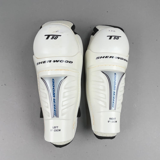 Sherwood T50 Youth 9" Hockey Shin Guards