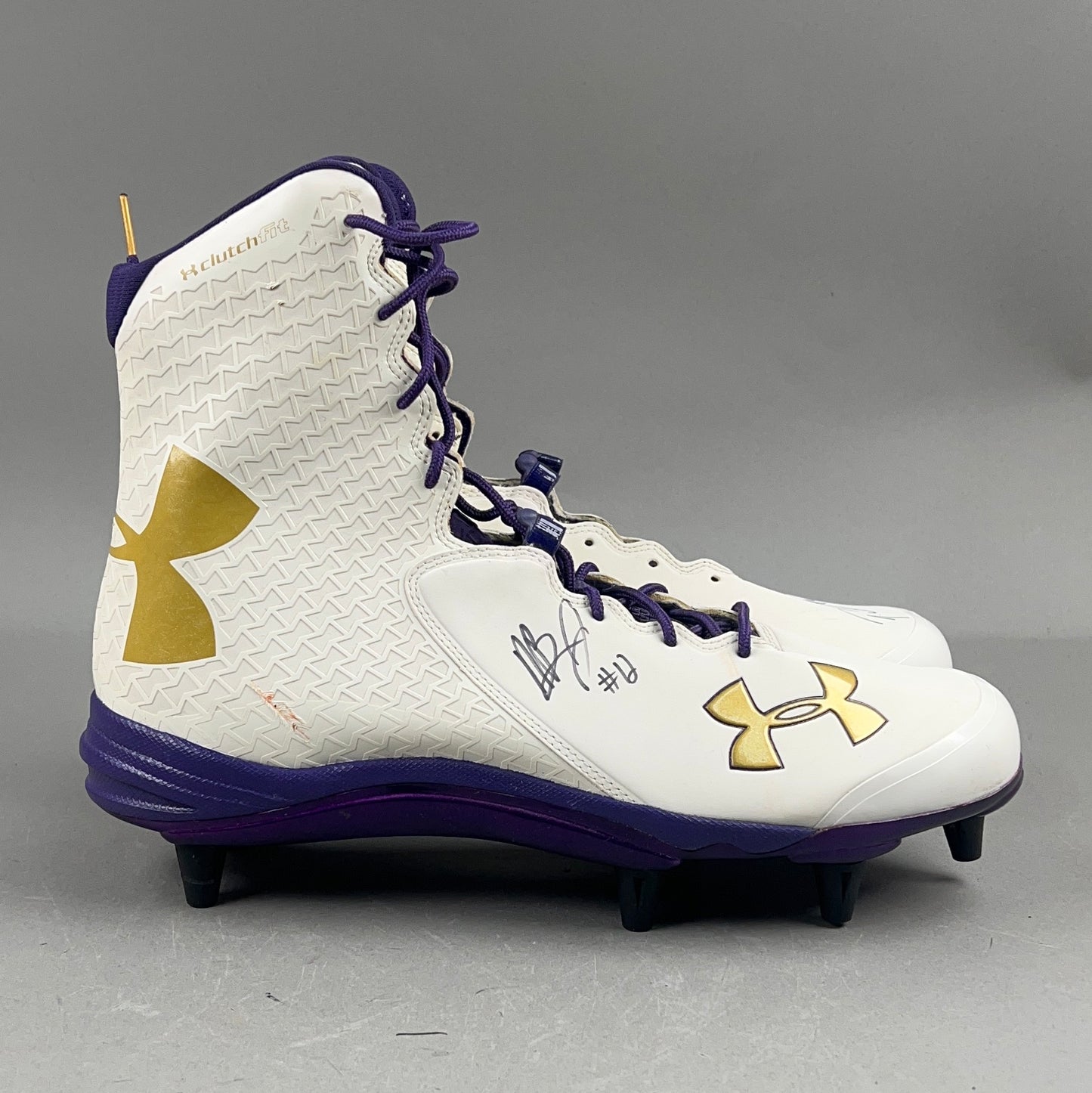 Under Armour Spine Brawler Signed by Patrick Queen #6 and Anthony Brown #12 Size 13.5 Football Cleats