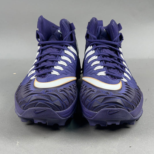 Nike Force Savage Pro Shark Signed by Patrick Queen #6 and Anthony Brown #12 Size 15 Football Cleats