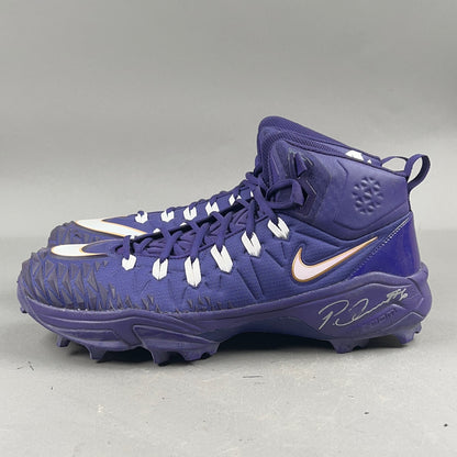 Nike Force Savage Pro Shark Signed by Patrick Queen #6 and Anthony Brown #12 Size 15 Football Cleats