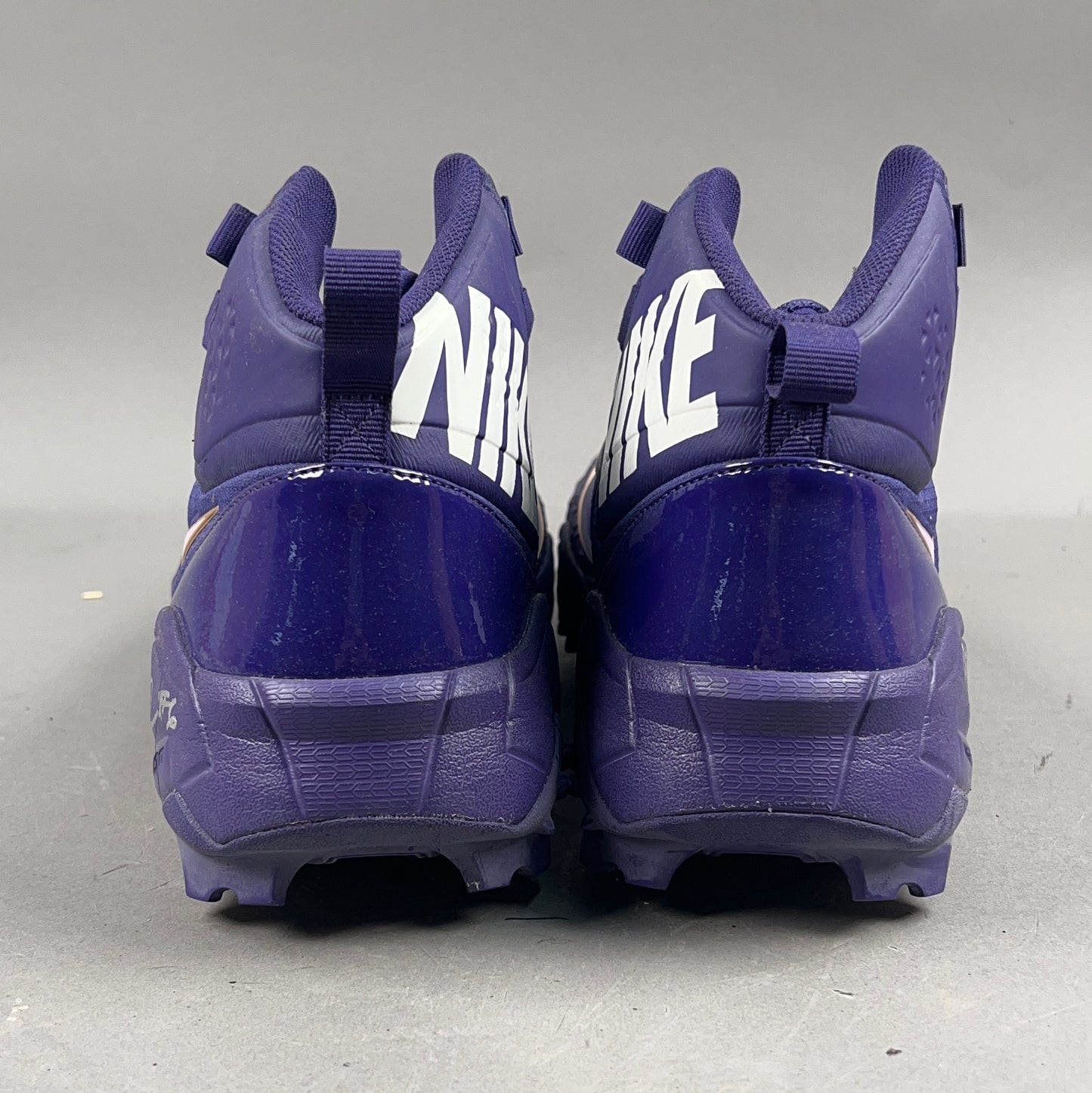 Nike Force Savage Pro Shark Signed by Patrick Queen #6 and Anthony Brown #12 Size 15 Football Cleats