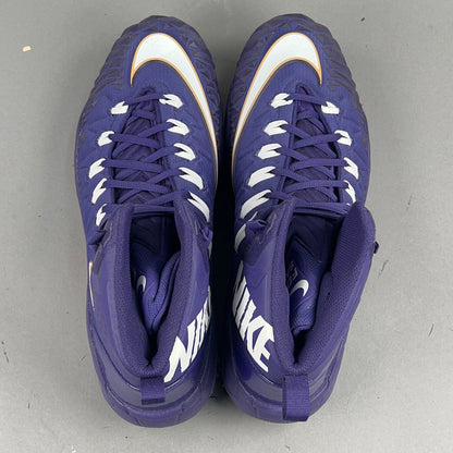 Nike Force Savage Pro Shark Signed by Patrick Queen #6 and Anthony Brown #12 Size 15 Football Cleats