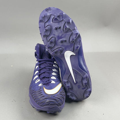 Nike Force Savage Pro Shark Signed by Patrick Queen #6 and Anthony Brown #12 Size 15 Football Cleats