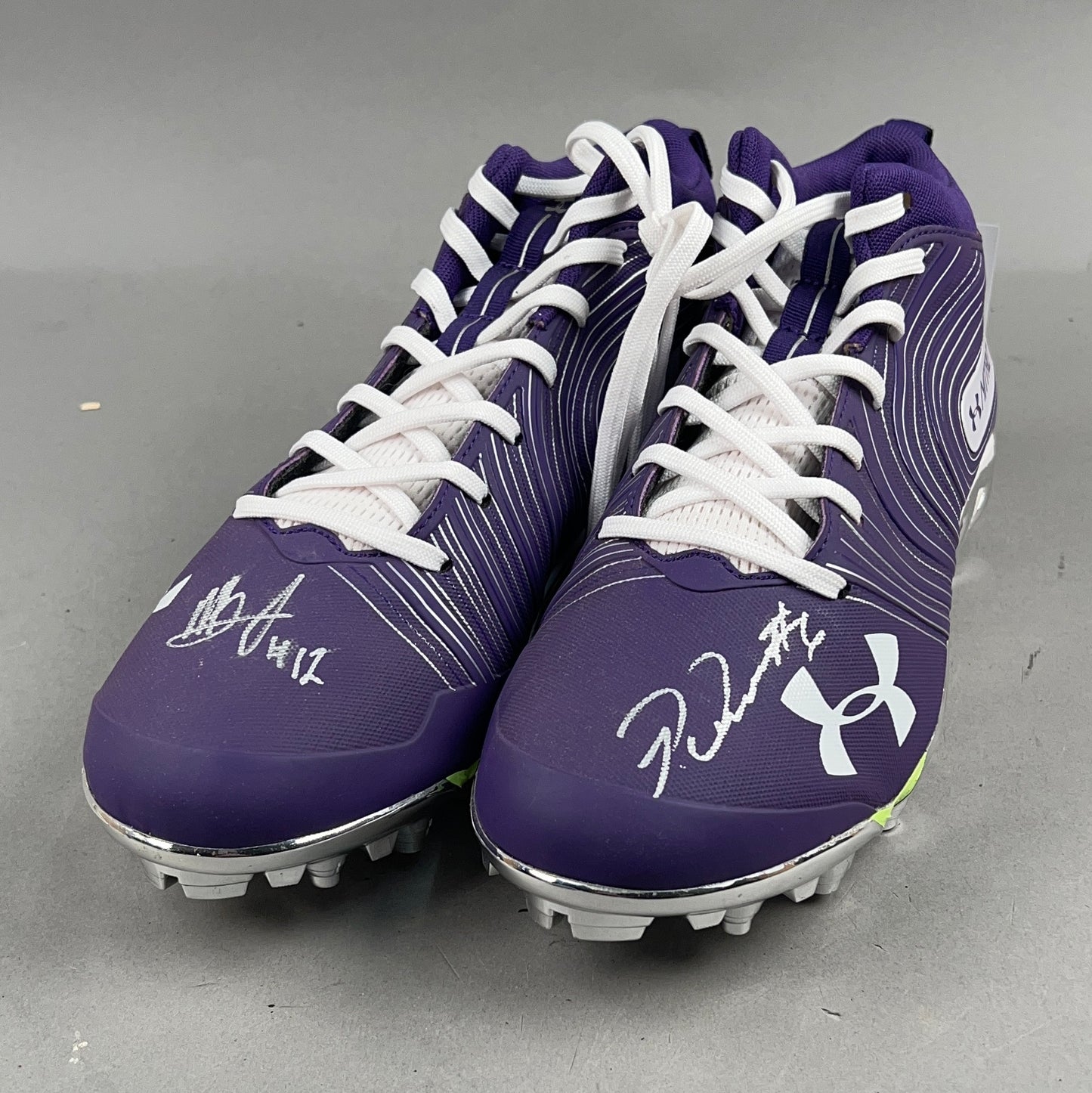 Under Armour Nitro Mid MC Signed by Patrick Queen #6 and Anthony Brown #12 Size 13 Football Cleats