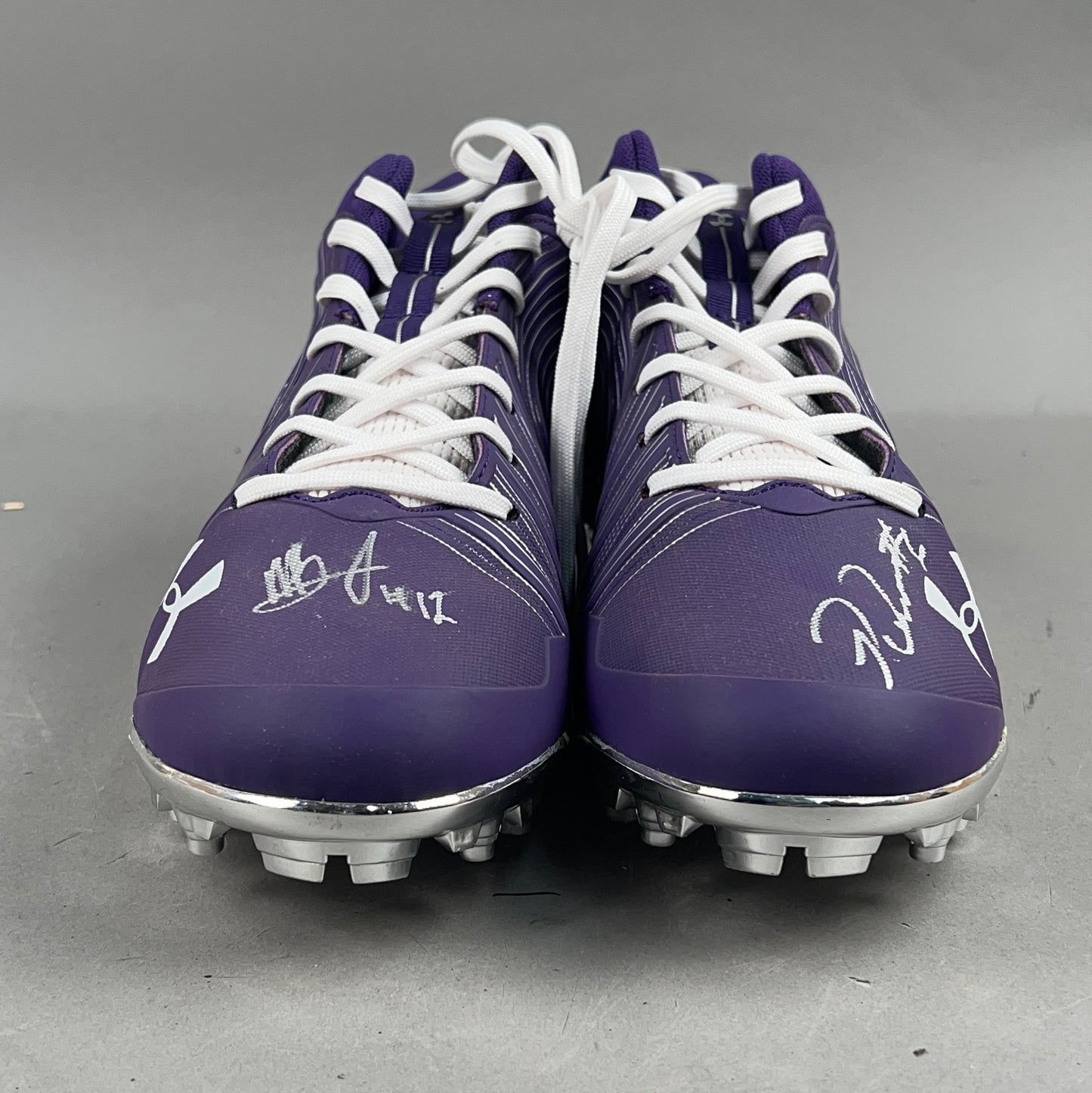 Under Armour Nitro Mid MC Signed by Patrick Queen #6 and Anthony Brown #12 Size 13 Football Cleats