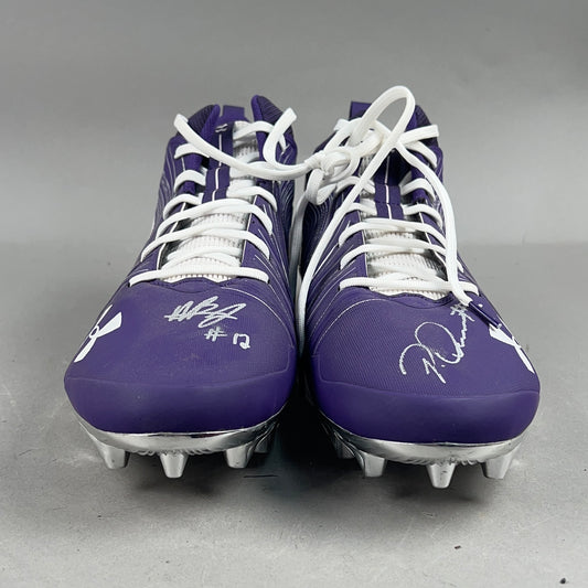 Under Armour Nitro Mid MC Signed by Patrick Queen #6 and Anthony Brown #12 Size 16 Football Cleats