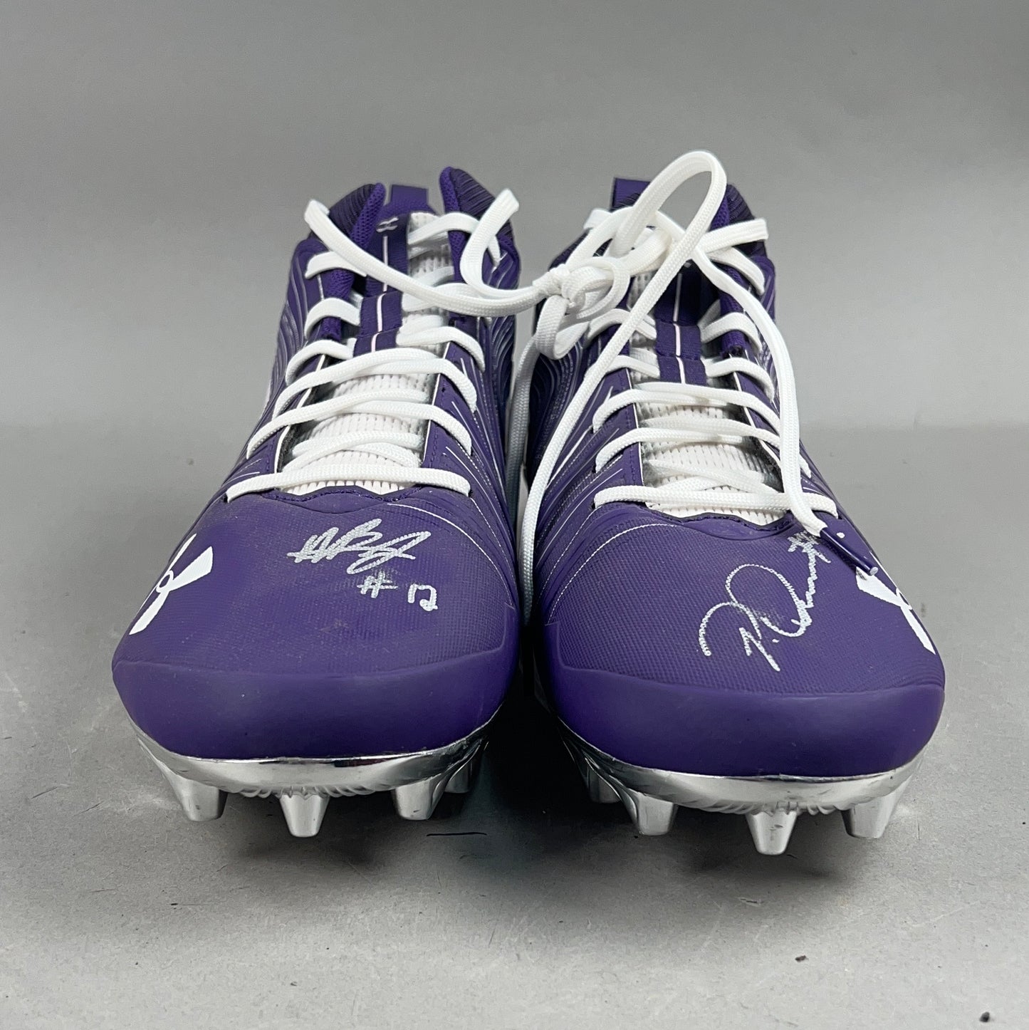 Under Armour Nitro Mid MC Signed by Patrick Queen #6 and Anthony Brown #12 Size 16 Football Cleats