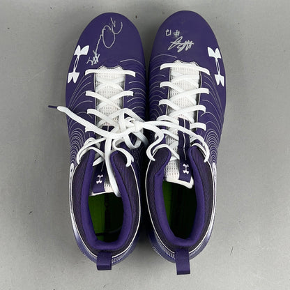 Under Armour Nitro Mid MC Signed by Patrick Queen #6 and Anthony Brown #12 Size 16 Football Cleats