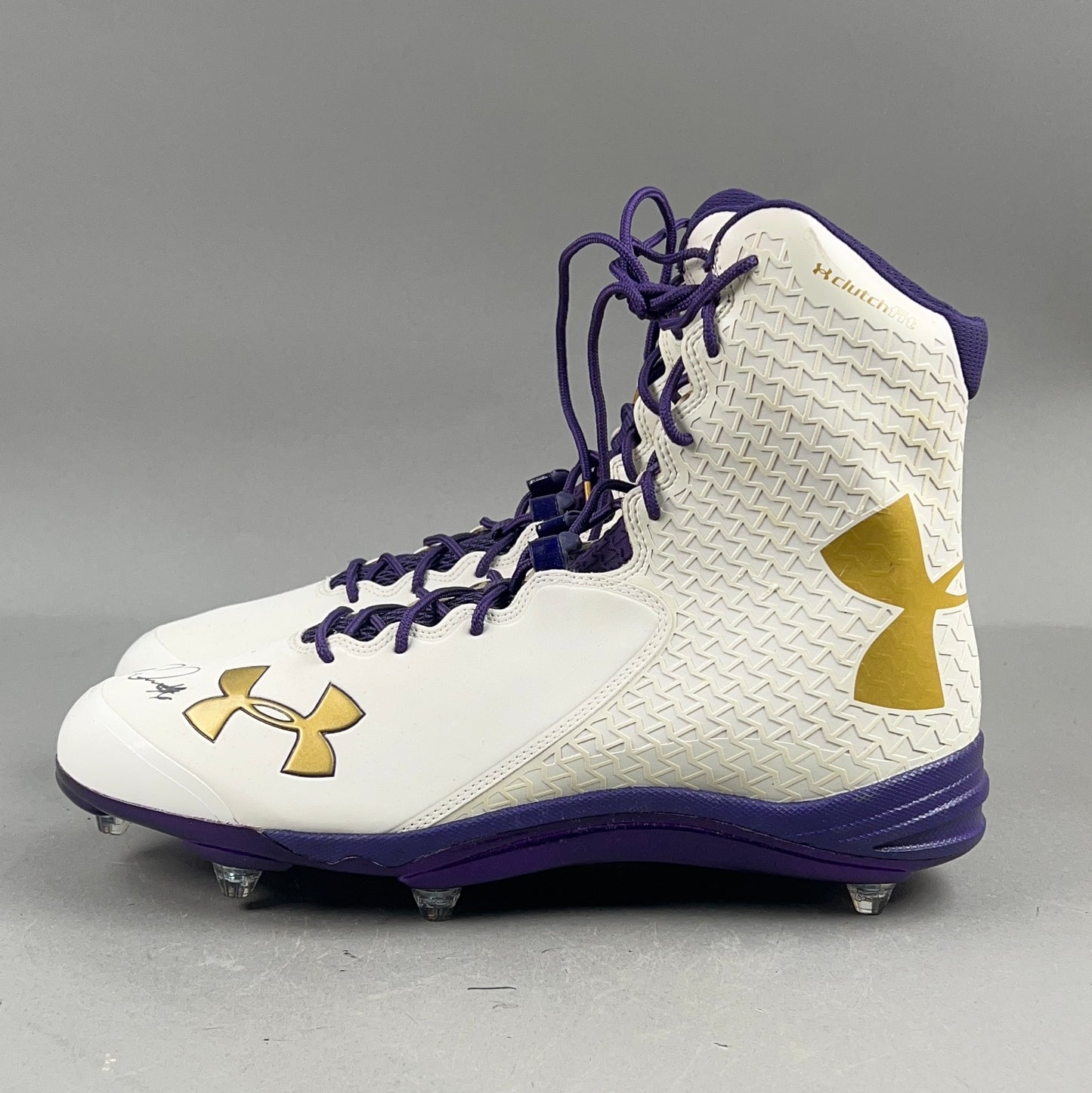 Under Armour Spine Brawler Signed by Patrick Queen #6 and Anthony Brown #12 Size 13.5 Football Cleats