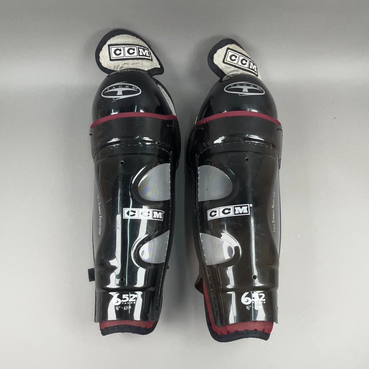 CCM Tacks 652 Senior 16" Vintage Hockey Shin Guards